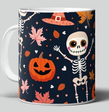 Веселый танцующий скелет и тыква / Happy skeleton and pumpkin Halloween - Магазин футболок Kosinskaya