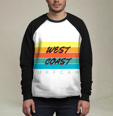 West Coast Surf Camp Летний Пляжный Отдых на Западном, Свитшот мужской 3D / хлопок
