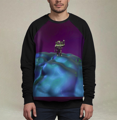 Астронавт на синем мозге исследует тайны разума, Свитшот мужской 3D / хлопок
