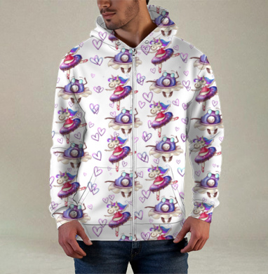 Единороги Телефоны Романтика Вдохновение Пастель, Толстовка мужская на молнии 3Д полная запечатка