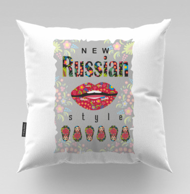 Яркий New Russian Style с матрёшками и росписью - Магазин футболок Dobromira, Подушки