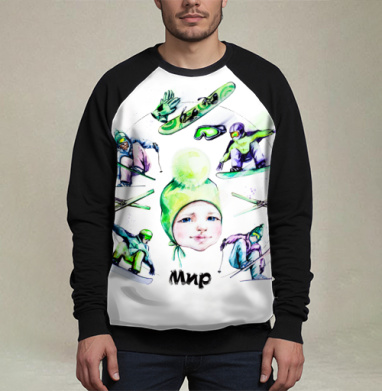 Мир, Свитшот мужской 3D / хлопок