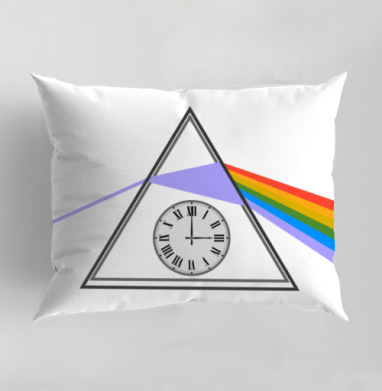 Преобразование света через время с часами Pink Floyd, Подушка декоративная 50х70 см