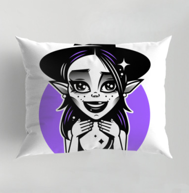 Милая ведьма магия юная Гадалка / Cute witch magic young Fortune teller, Подушка декоративная 50х70 см