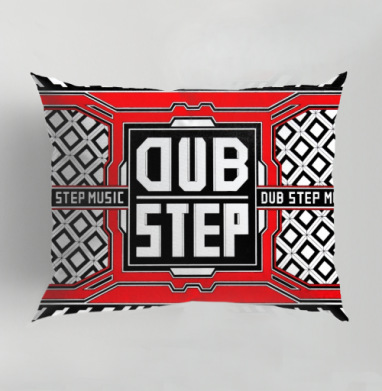 Красный Черный Белый Даб Степ Музыка Dub Step Music, Подушка декоративная 50х70 см