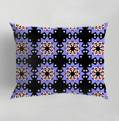 Lavender abstract pattern with stars / Абстрактный лавандовый паттерн в современном стиле, Подушка декоративная 50х70 см