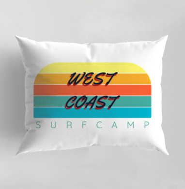 West Coast Surf Camp Летний Пляжный Отдых на Западном, Подушка декоративная 50х70 см
