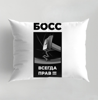 Босс всегда прав Идеальный подарок начальнику корпоративный сувенир, Подушка декоративная 50х70 см