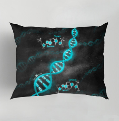 DNA blue / ДНК — синий, Подушка декоративная 50х70 см