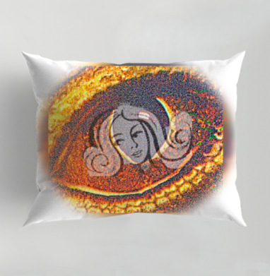 Женская голова в огненном сиянии эмоциональная энергетика, Подушка декоративная 50х70 см