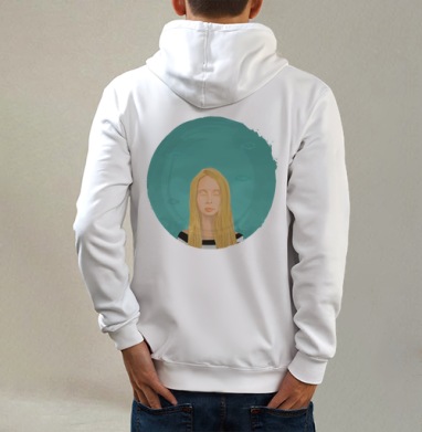 Морской дзен, Толстовка на молнии, печать на спине. муж. белая v3 320гр