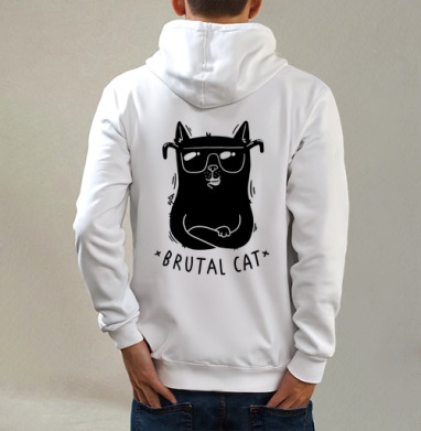 Футболка с принтом «Brutal Cat» в стиле минимализм -  Толстовки