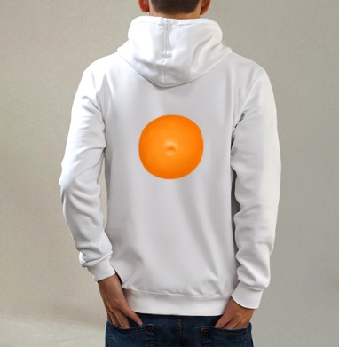 Orange (Живая Азбука), Толстовка на молнии, печать на спине. муж. белая v3 320гр