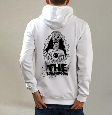 Зомби из темноты THE ZOMBIEBOOM, Толстовка на молнии, печать на спине. муж. белая v3 320гр