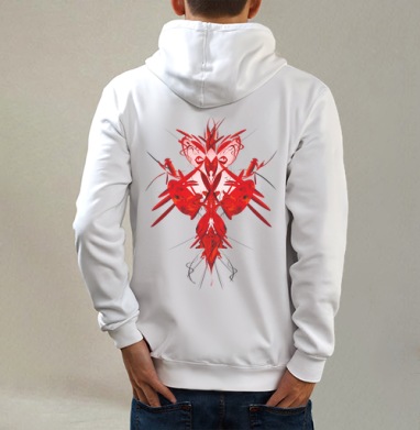 ad / Реклама, Толстовка на молнии, печать на спине. муж. белая v3 320гр