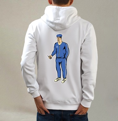 Четко, Толстовка на молнии, печать на спине. муж. белая v3 320гр