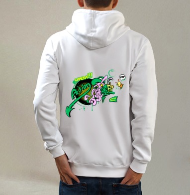 Octopus Direction / Режиссура Octopus, Толстовка на молнии, печать на спине. муж. белая v3 320гр