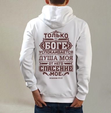 Винтажный постер с библейским псалмом для вдохновения, Толстовка на молнии, печать на спине. муж. белая v3 320гр