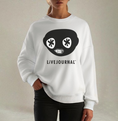 Логотип LiveJournal Живой Журнал ЖЖ, Свитшот оверсайз белый женский