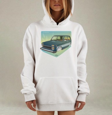 Нива на восходе, Hoodie Mjhigh Dig, оверсайз, утепленная