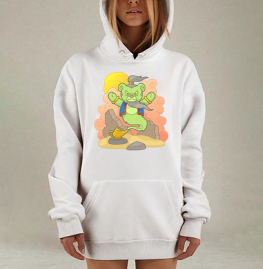 Плюшевый мишка Джинн, Hoodie Mjhigh Dig, оверсайз, утепленная