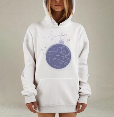 Новогодний космический шар Звезда смерти силы тьмы, Hoodie Mjhigh Dig, оверсайз, утепленная