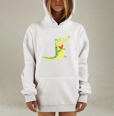 Весёлые крокодилы, Hoodie Mjhigh Dig, оверсайз, утепленная