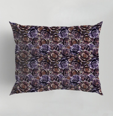 Purple Rose Pattern – Темно-фиолетовые розы создают изысканный цветочный паттерн, Подушка декоративная 50х70 см