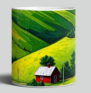 Village Summer Landscape - Летний сельский пейзаж с золотыми куполами церкви - Магазин футболок RazzhivinaKs - Дизайнерские принты