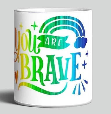 Яркая вдохновляющая радужная композиция с текстом You Are Brave - Уютные принты