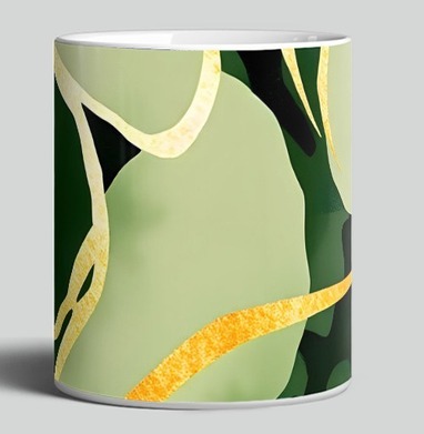 Золотые изгибы на зеленом анималистичном фоне / Golden curves on green animal background - Магазин футболок RazzhivinaKs - Дизайнерские принты
