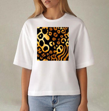 Golden Leopard Pattern / Золотой леопардовый узор для вашего дома, Футболка женская оверсайз Mido