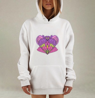 Большое сердце, Hoodie Mjhigh Dig, оверсайз, утепленная