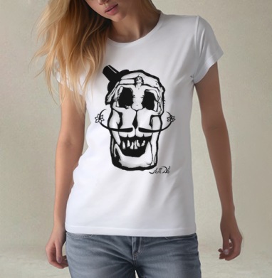 Dali Skull, Футболка женская белая 180гр