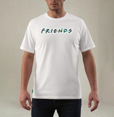 Дружба и единение надпись Friends Друзья, Футболка мужская REGULAR белая