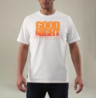 Доброе прощание ночи с динамичным распадом слов Good Night, Футболка мужская REGULAR белая