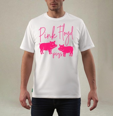 Два Розовых Поросят Играющий Слова Pink Floyd pigs - Магазин футболок Wladimir. Дизайнерские принты.
