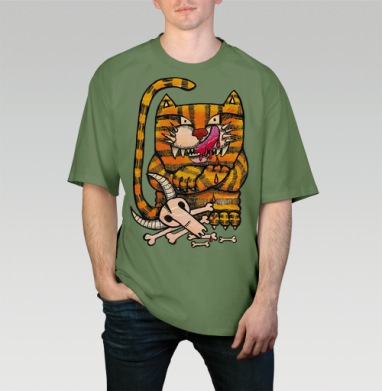 Badass Striped Cat / Дерзкий полосатый кот триумф инстинкта кошачьих - #футболки #майки #свитшоты #сумки #наклейки #постеры #подарки #радость