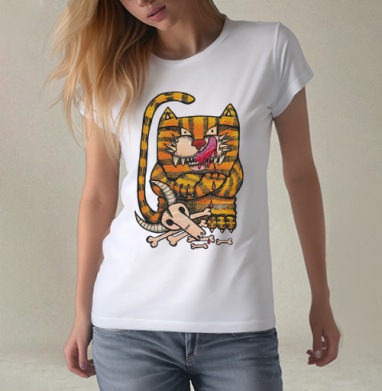 Badass Striped Cat / Дерзкий полосатый кот триумф инстинкта кошачьих - #футболки #майки #свитшоты #сумки #наклейки #постеры #подарки #радость