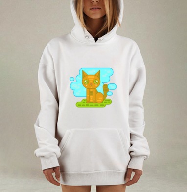 Рыжий котенок, Hoodie Mjhigh Dig, оверсайз, утепленная