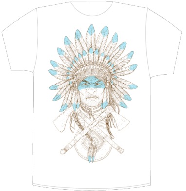 Native American Chief / Индейский вождь в перьях символ силы и достоинства - Своя футболка белая A5 (15 x 20 см), страница 7