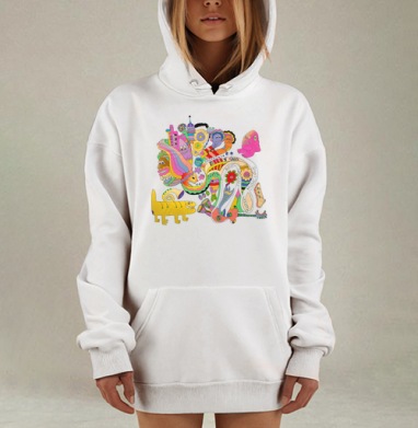 Boom freedom music love / Бум свобода музыка любовь, Hoodie Mjhigh Dig, оверсайз, утепленная