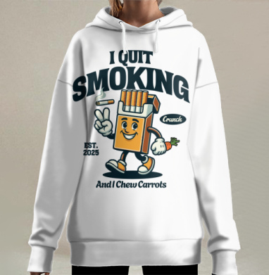 Бросаю курить, Hoodie Long Oversize 3D