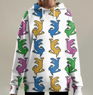 Разноцветные ящерицы на сером фоне Colorful lizards on gray background - Магазин футболок crazycolors