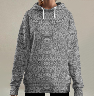 Цветочный в растре, Hoodie Long Oversize 3D