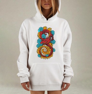Дракон, Hoodie Mjhigh Dig, оверсайз, утепленная