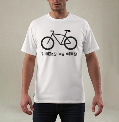 I Love My Bike / Я люблю свой велосипед, Футболка мужская REGULAR белая