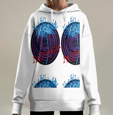 Голубая паучья лилия вечность мощное божество Индии, Hoodie Long Oversize 3D