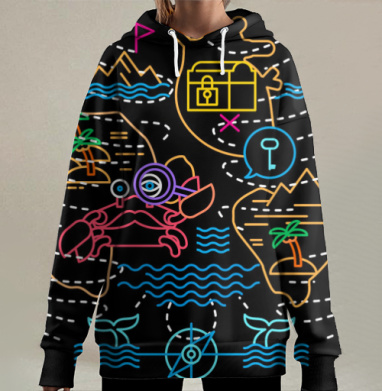 Карта сокровищ, Hoodie Long Oversize 3D