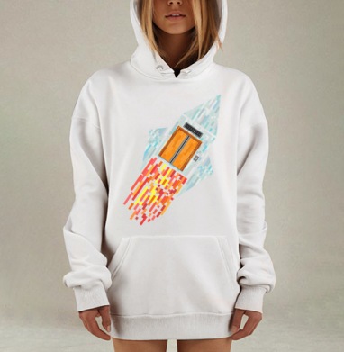 Космический лифт, Hoodie Mjhigh Dig, оверсайз, утепленная